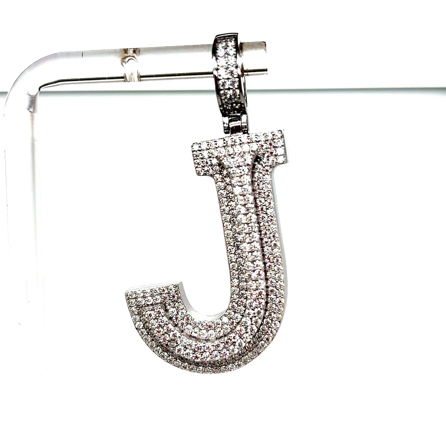 925 Sterling Silver VVS Moissanite Letter Pendant