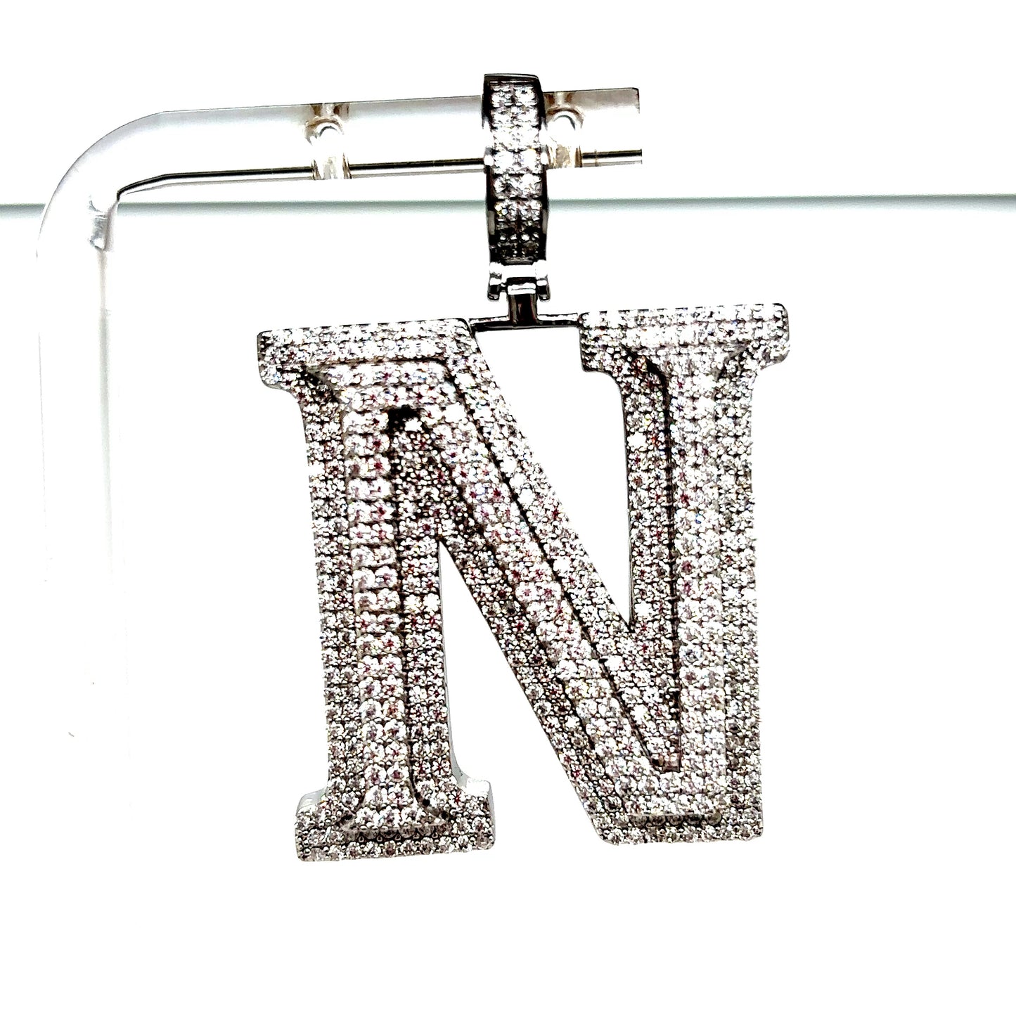 925 Sterling Silver VVS Moissanite Letter Pendant