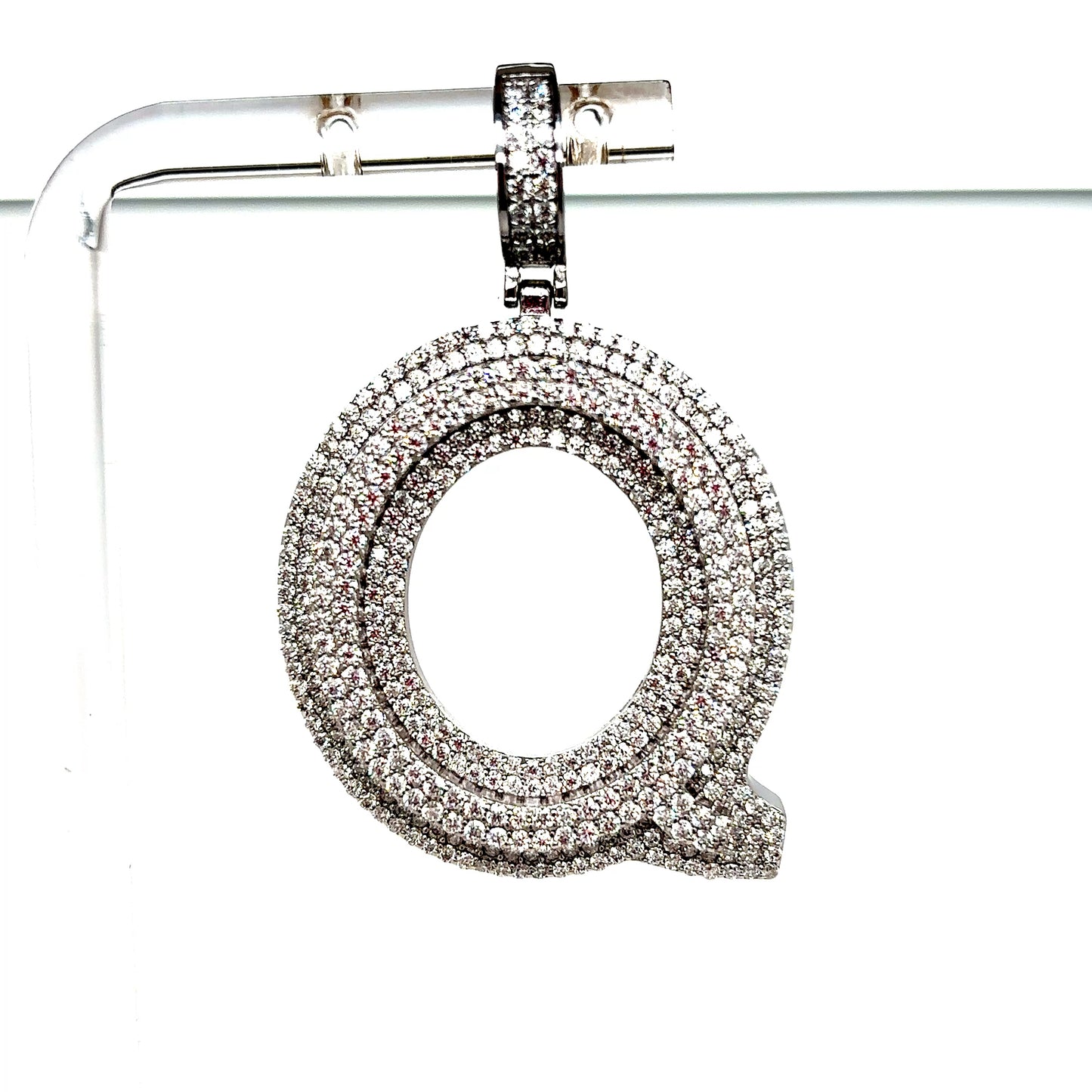 925 Sterling Silver VVS Moissanite Letter Pendant