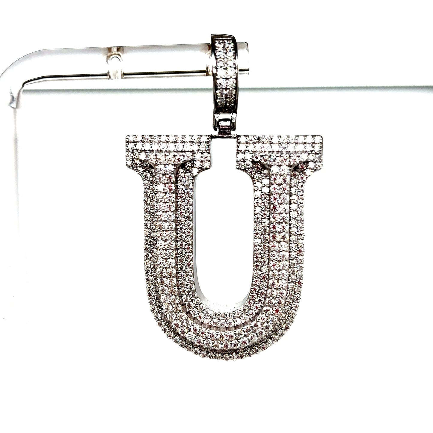 925 Sterling Silver VVS Moissanite Letter Pendant