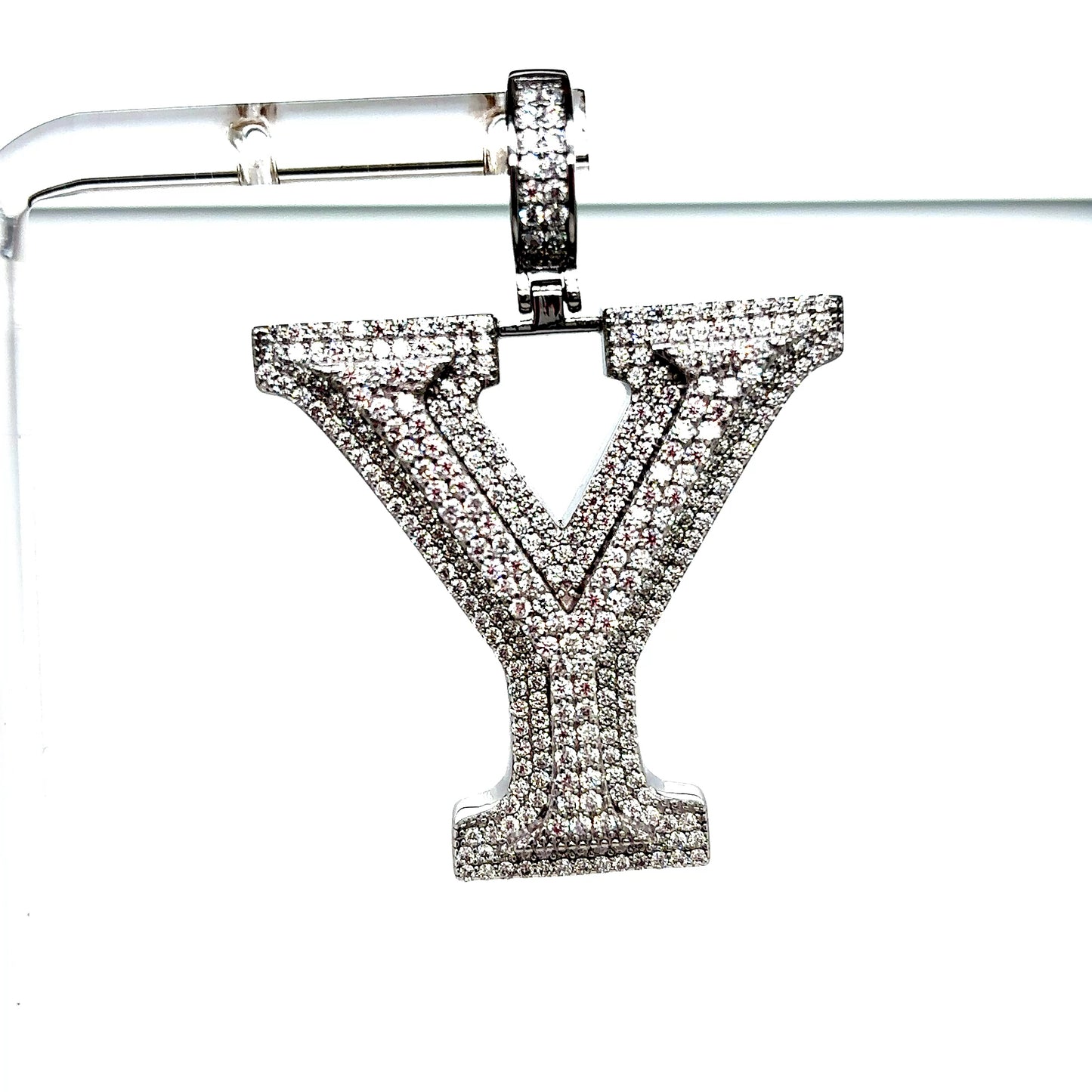 925 Sterling Silver VVS Moissanite Letter Pendant