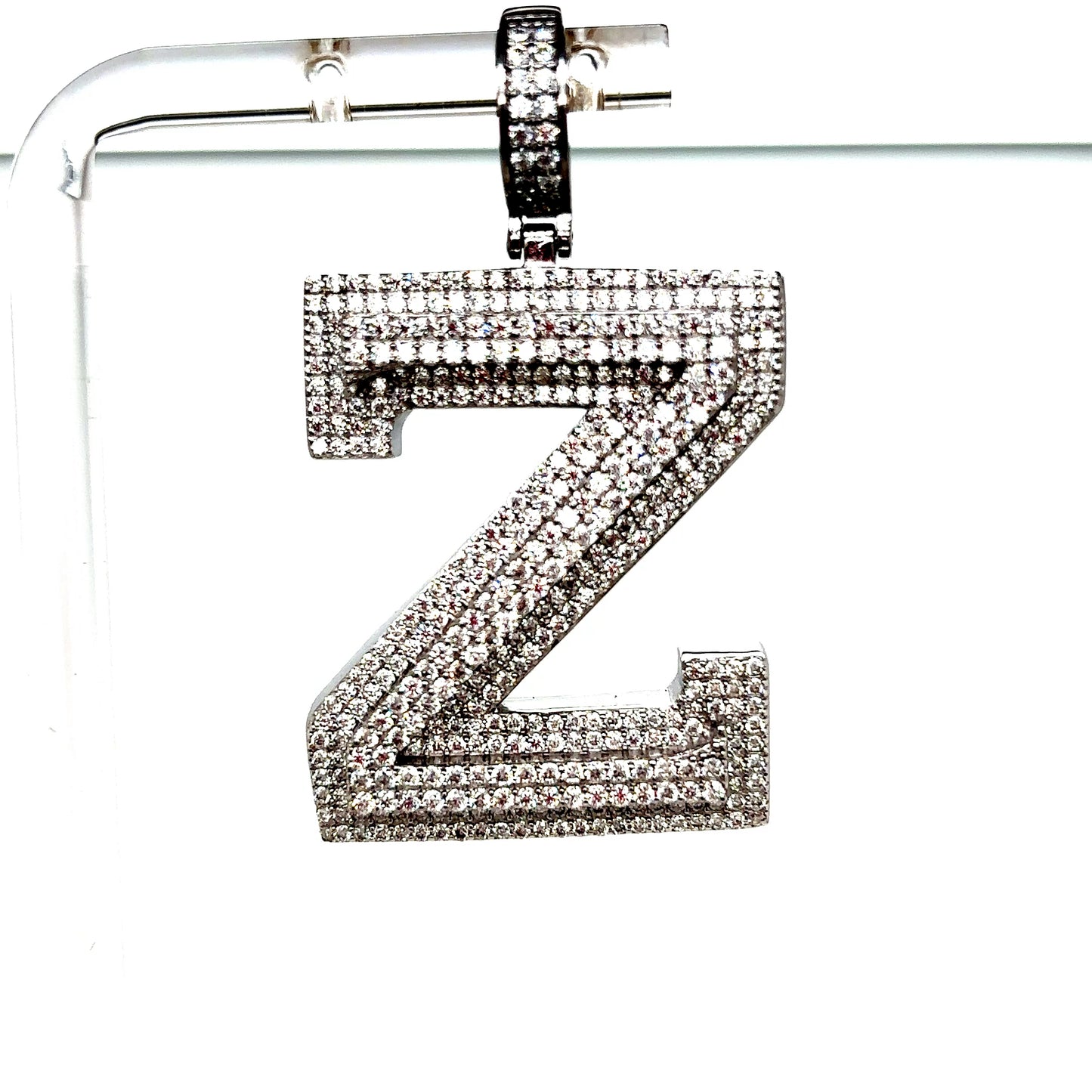 925 Sterling Silver VVS Moissanite Letter Pendant