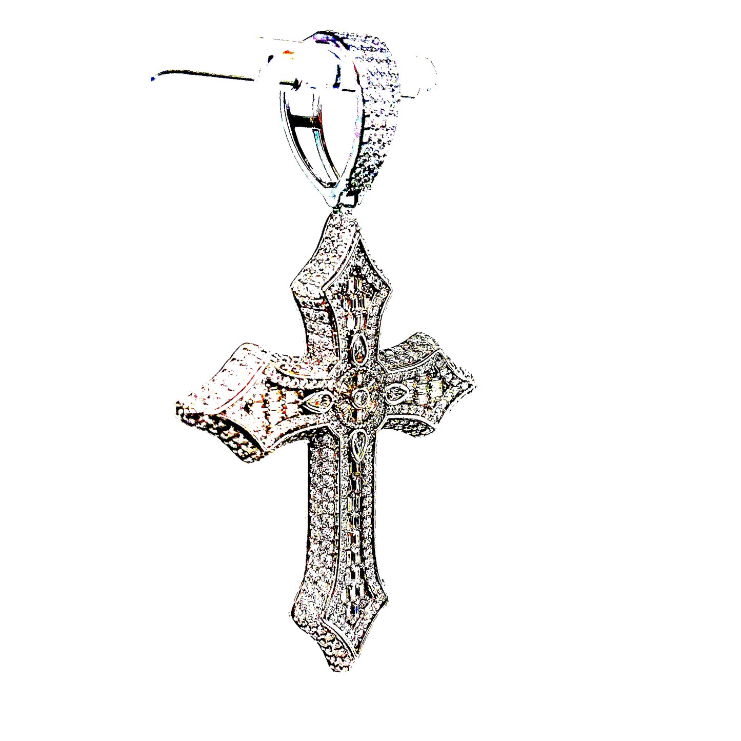 925 S.S. VVS Moissanite Cross Pendant