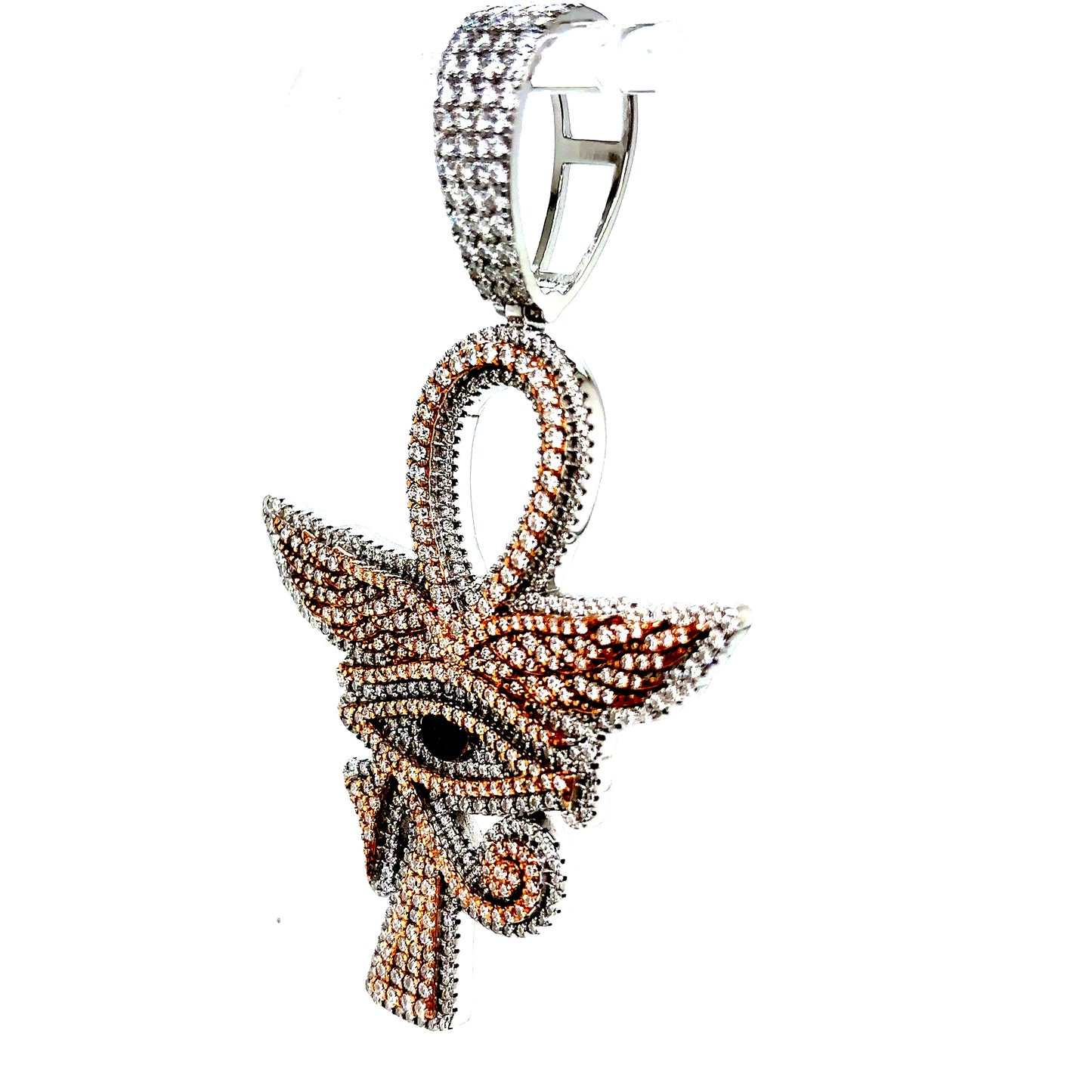 925 S.S. VVS Moissanite 2-Tone Ankh Pendant
