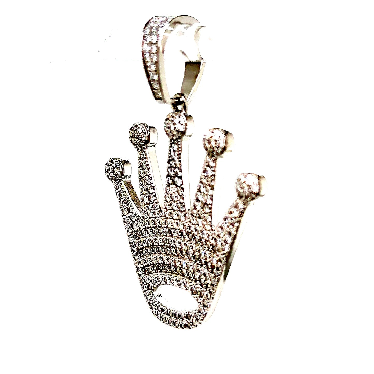 925 S.S. VVS Moissanite Crown Pendant