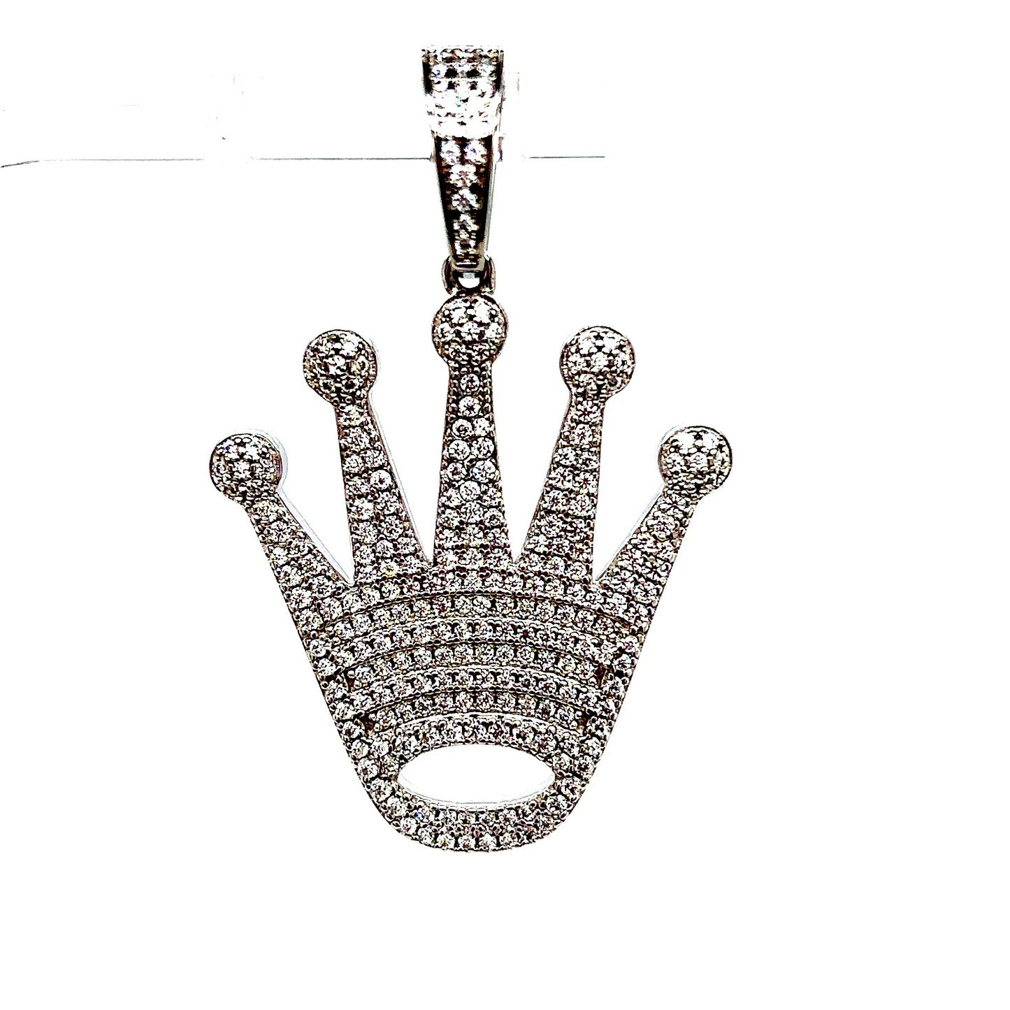 925 S.S. VVS Moissanite Crown Pendant