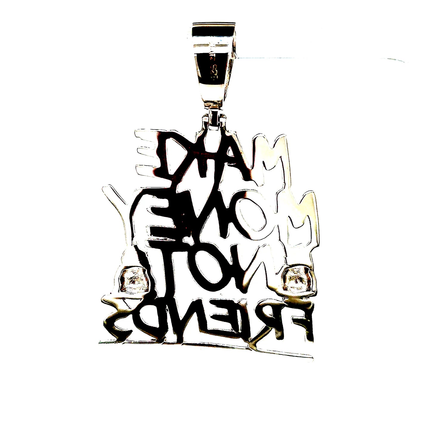 925 S.S. VVS Moissanite Enamel "Make Money" Pendant