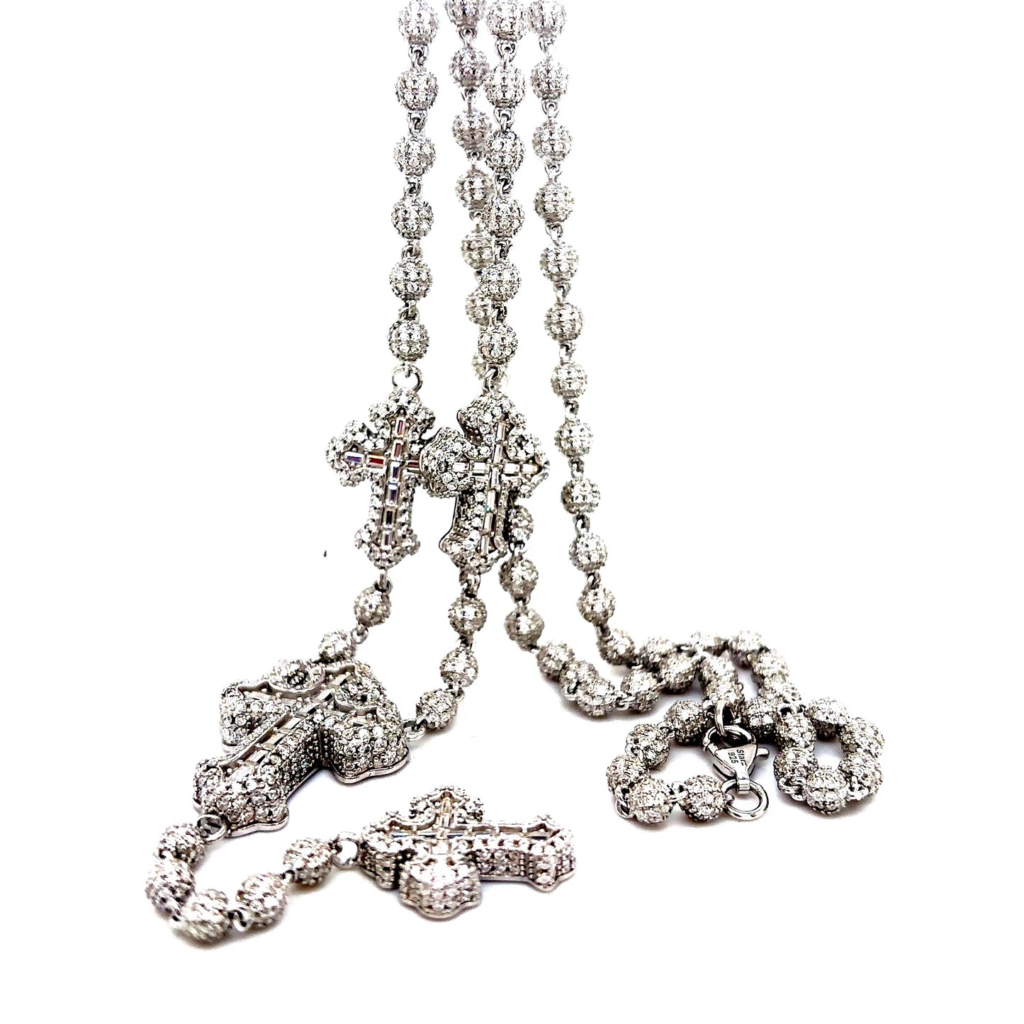 925 S.S. VVS Moissanite Rosary Chain