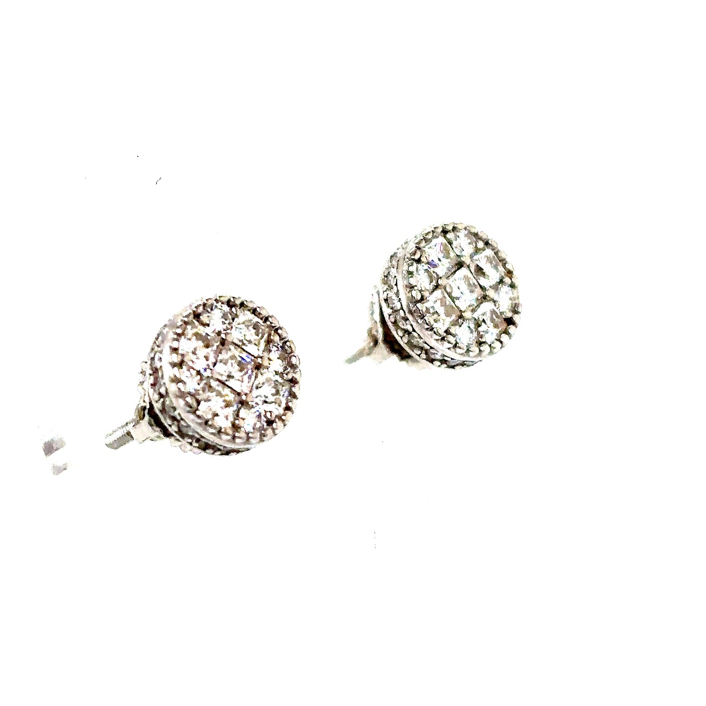 925 S.S. VVS Moissanite Round Earrings