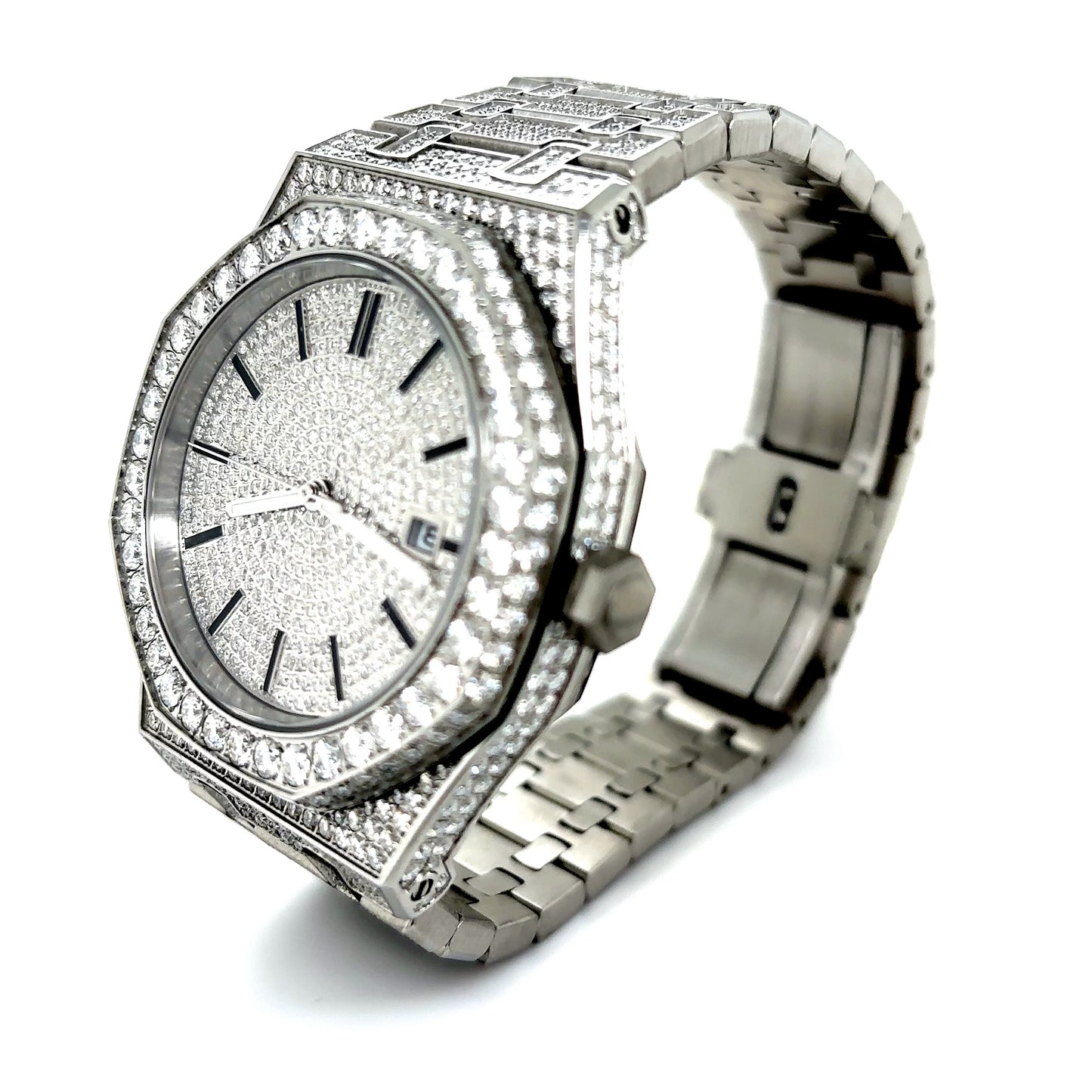 Stainless Steel VVS Moissanite Watch