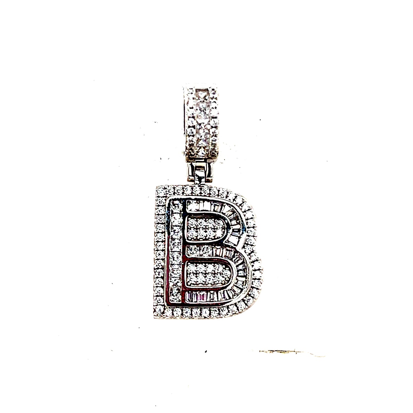 925 S.S. CZ Stone Letter B Pendant
