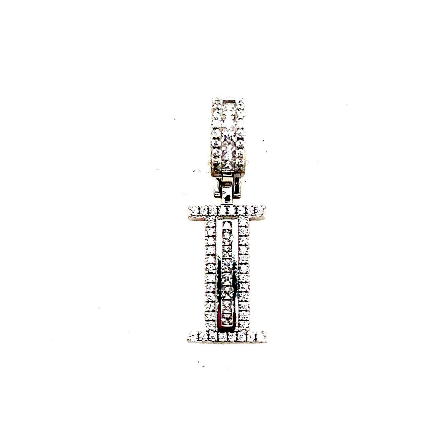 925 S.S. CZ Stone Letter I Pendant