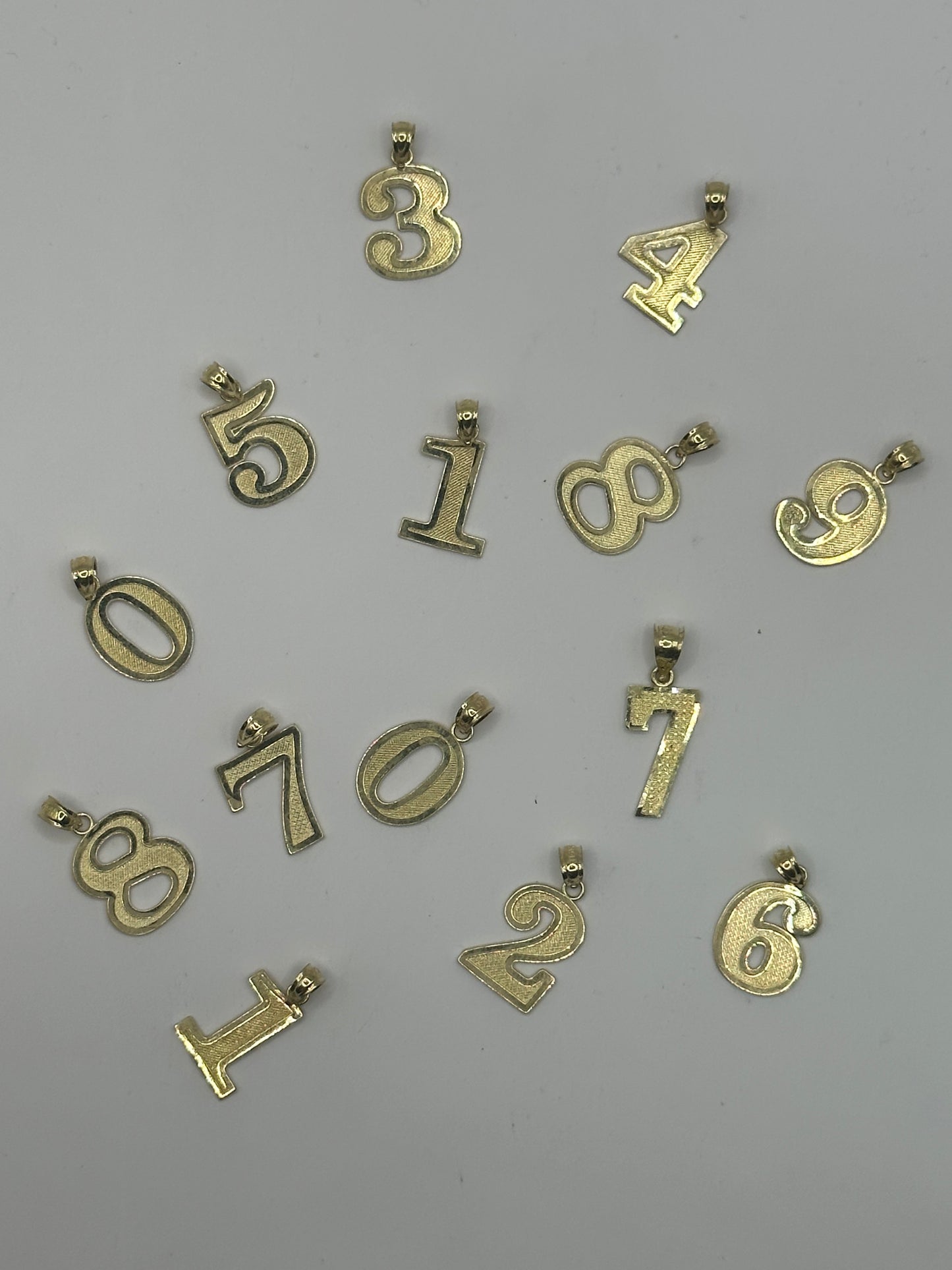10k Gold Number Pendants