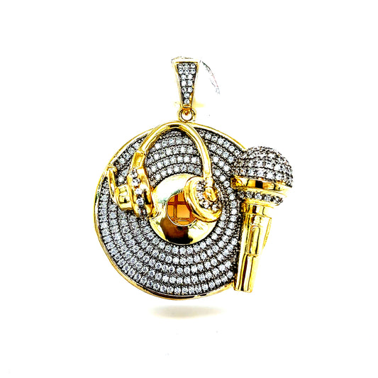 925 S.S. CZ Stone DJ Music Pendant