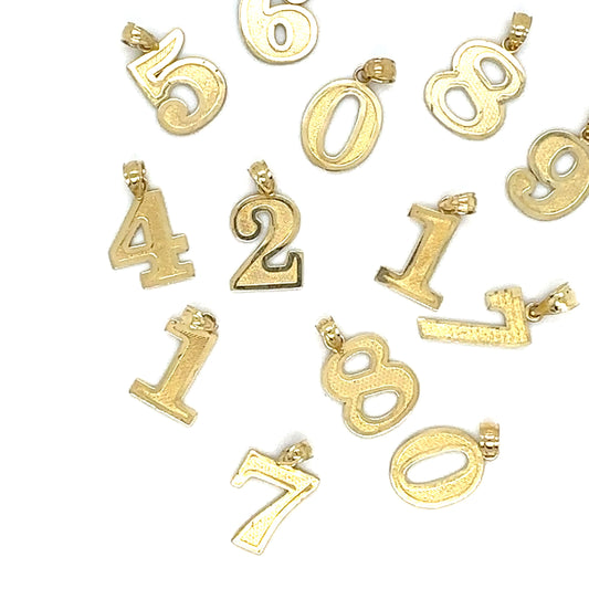 10k Gold Number Pendants