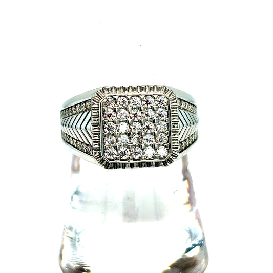 925 S.S. Square Moissanite Ring