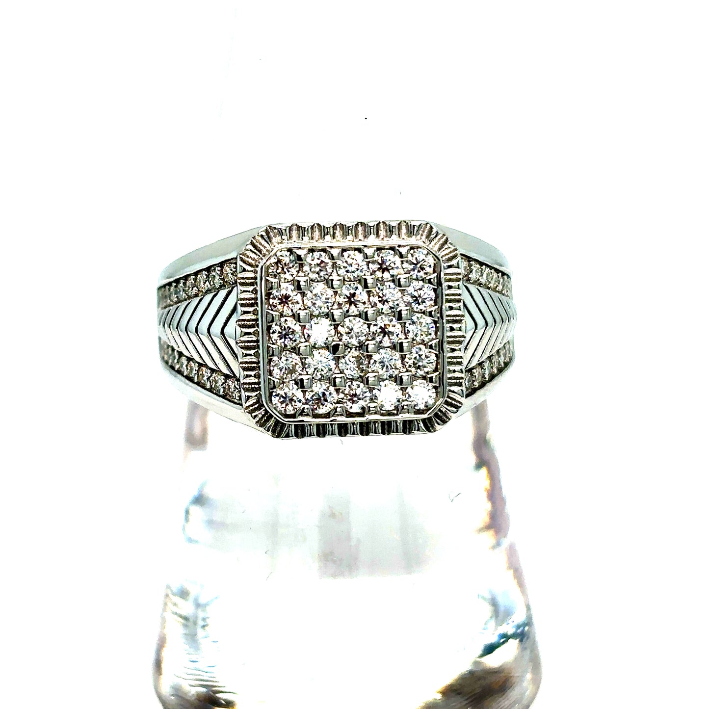 925 S.S. Square Moissanite Ring