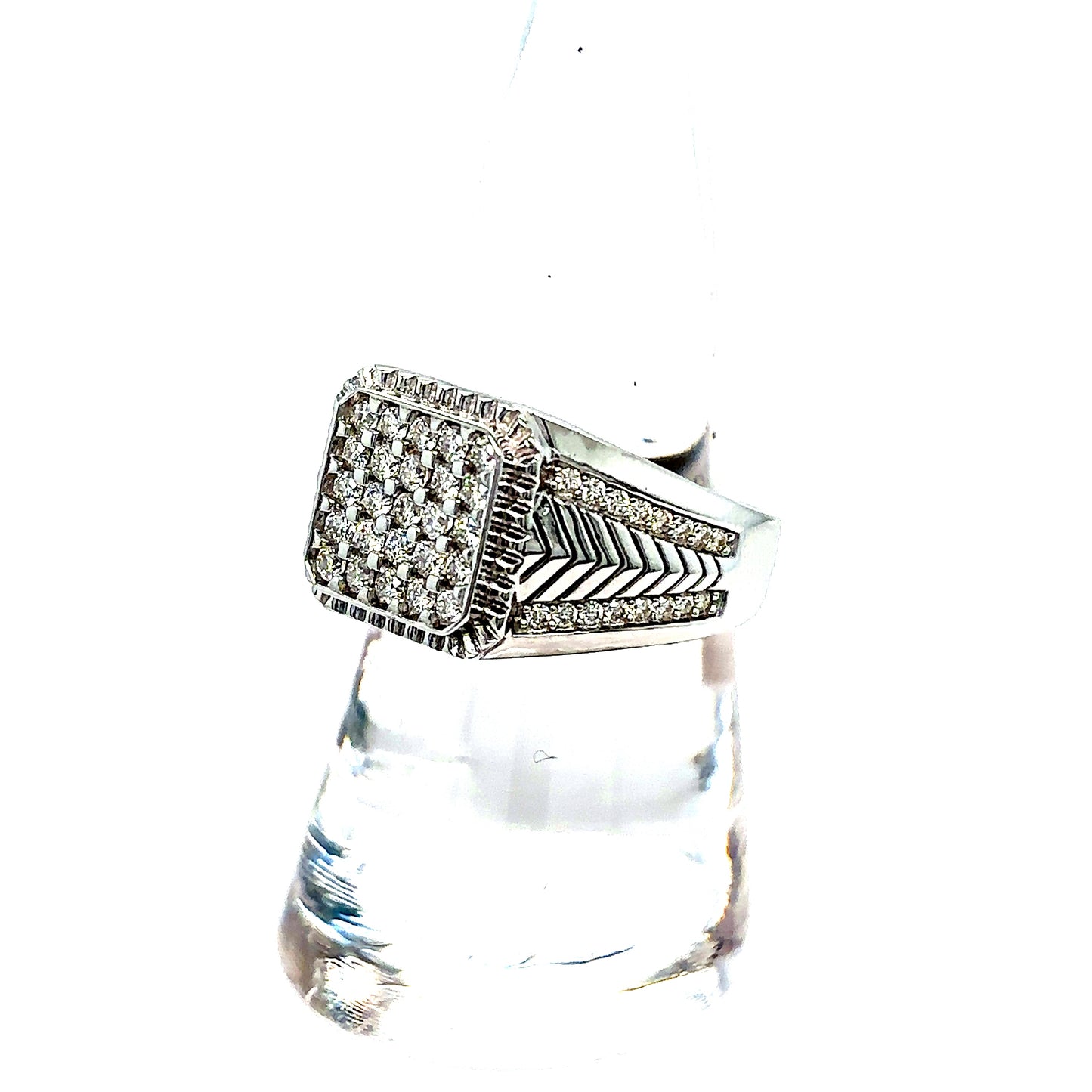 925 S.S. Square Moissanite Ring