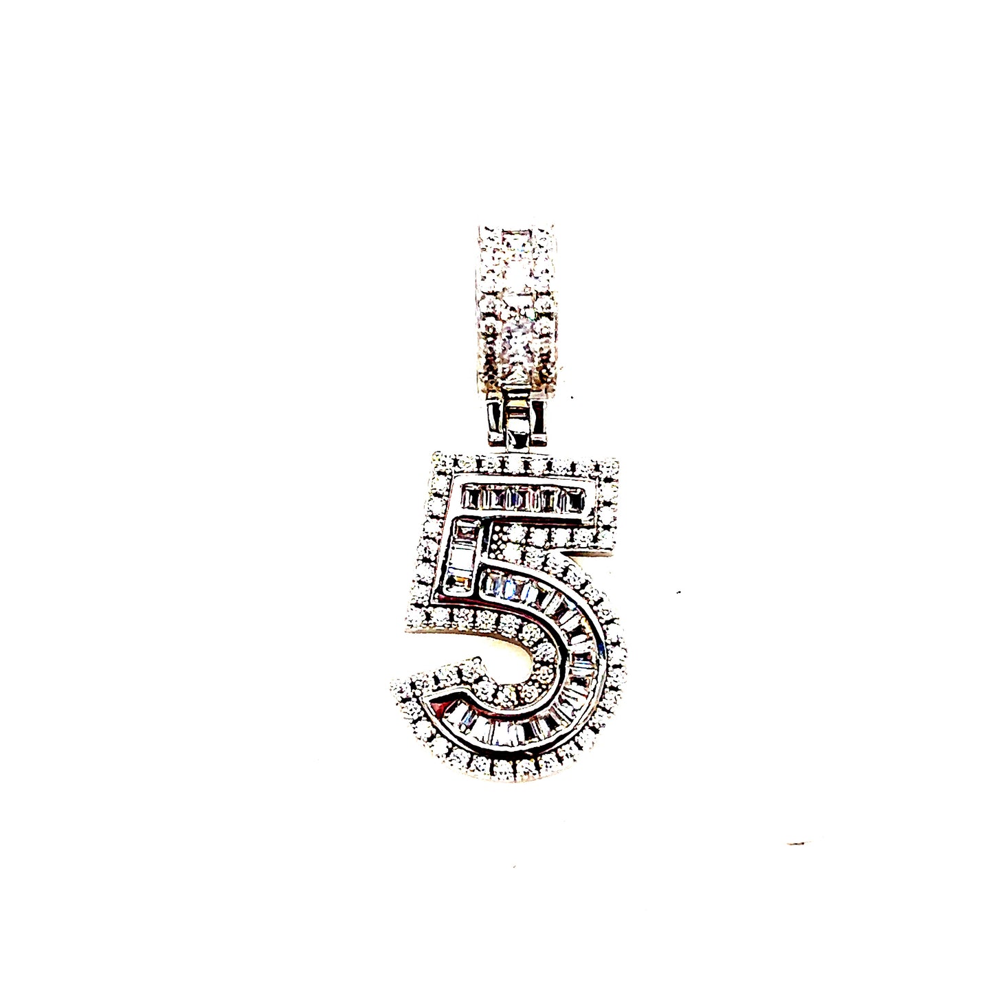 925 S.S. CZ Stone Number 5 Pendant