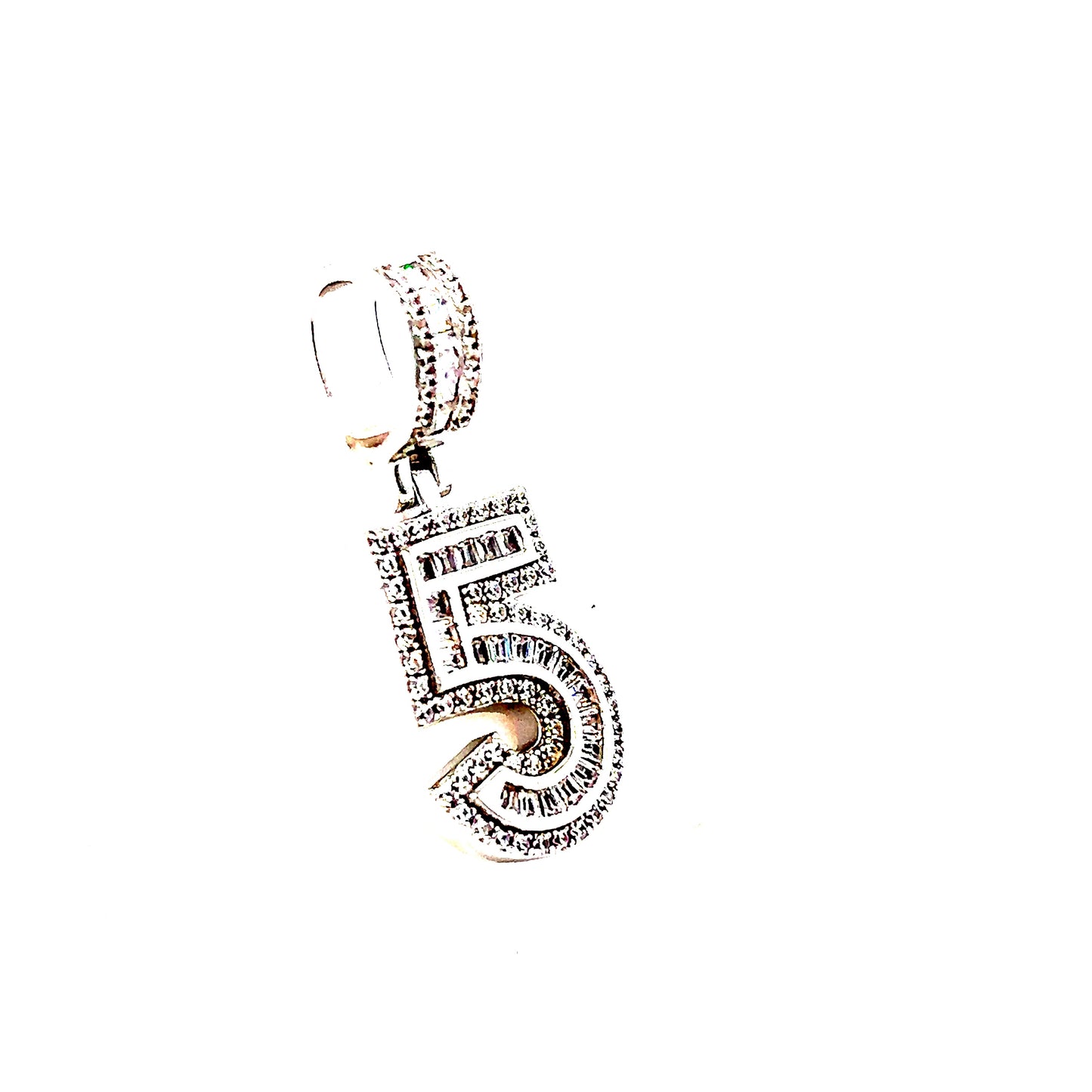 925 S.S. CZ Stone Number 5 Pendant