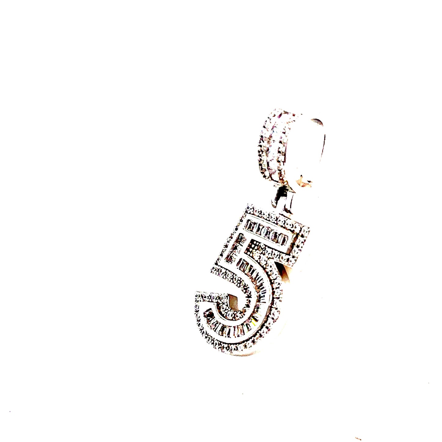 925 S.S. CZ Stone Number 5 Pendant