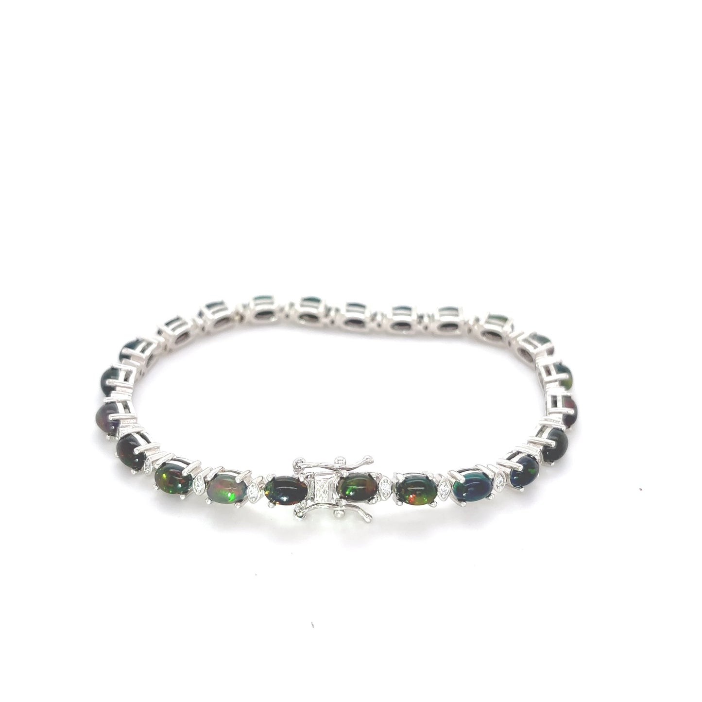 925 S.S. Black Opal & Topaz Bracelet