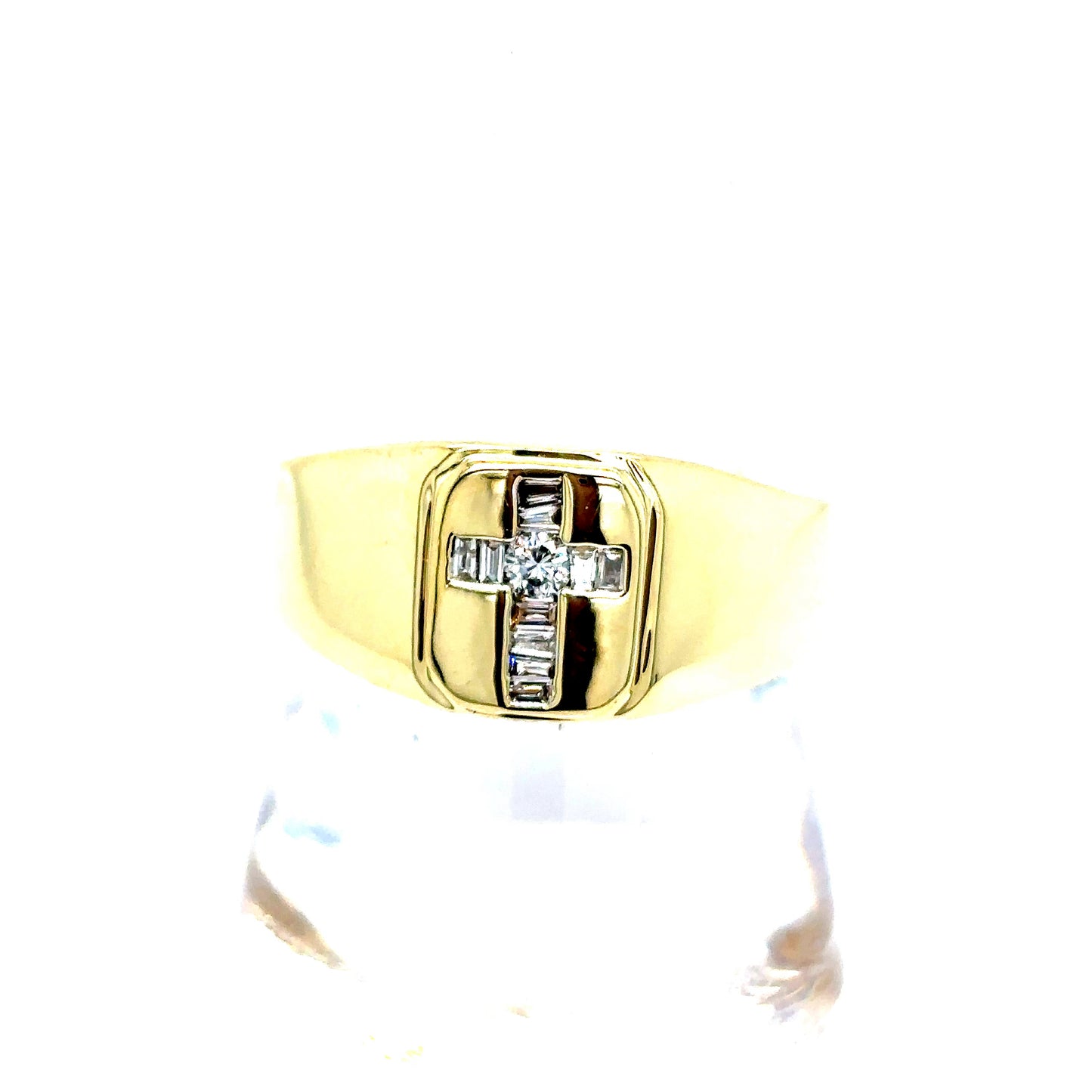 10k Gold Diamond Cross Band Ring