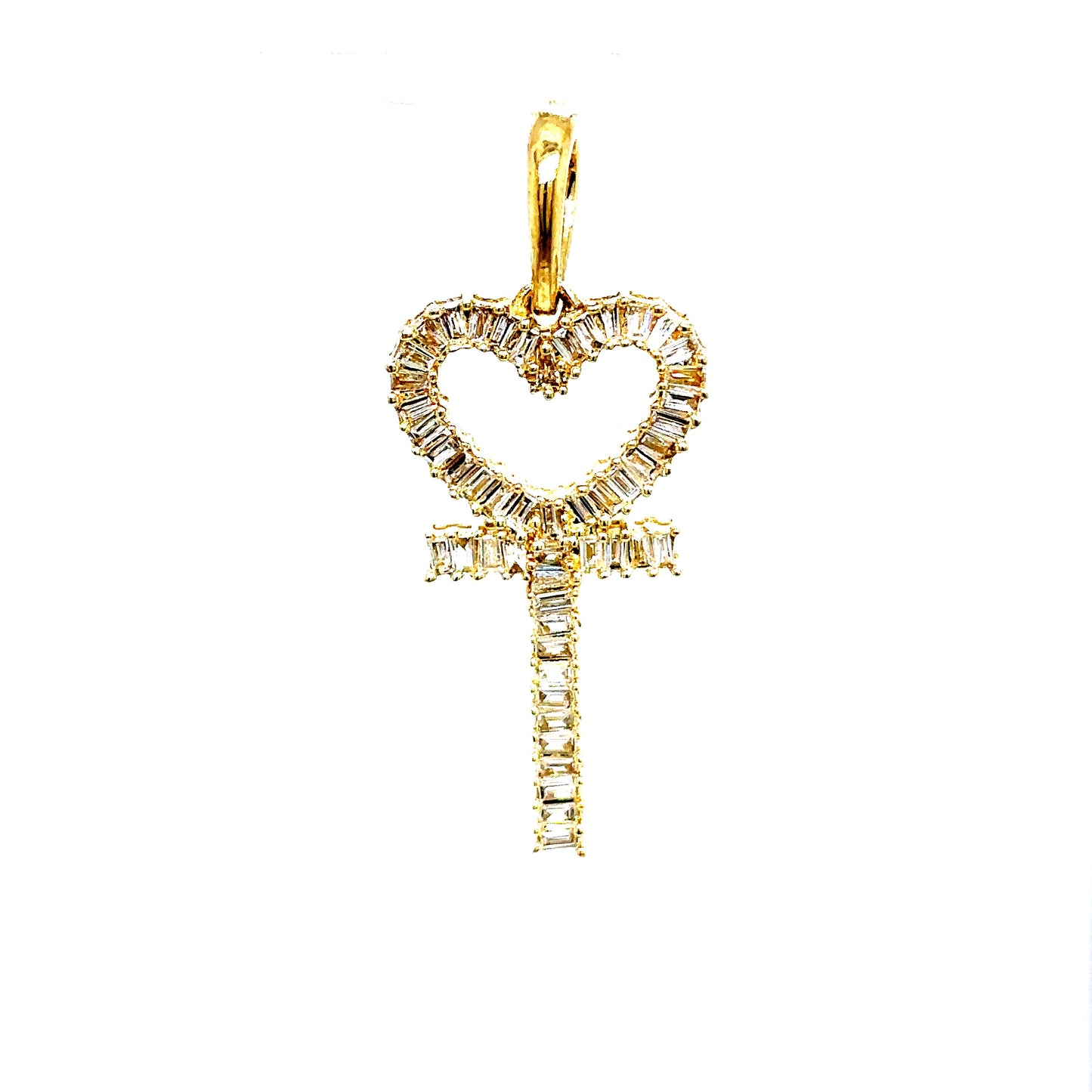 10k Gold Baguette Diamond Female Symbol Pendant