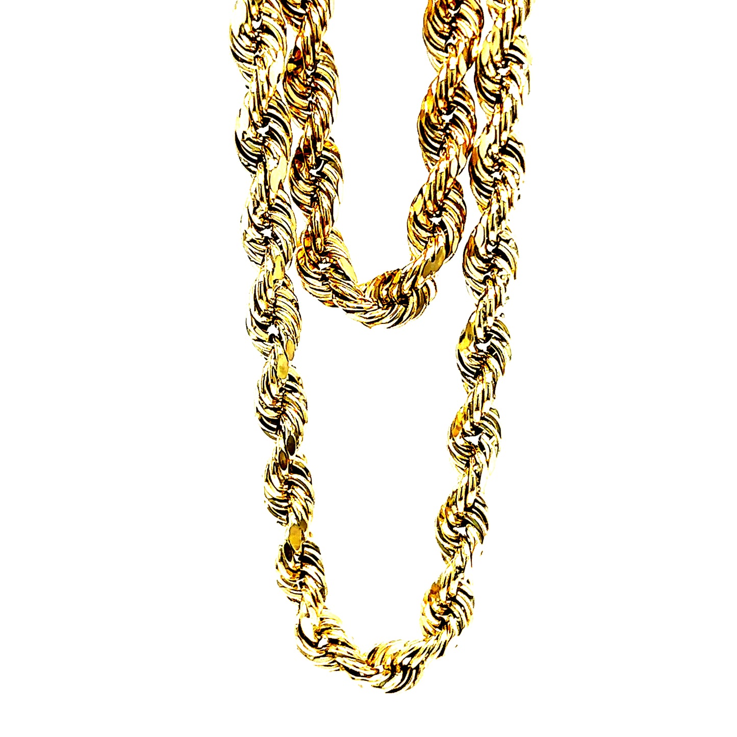 10k Yellow Gold Semi-Solid Rope Chains