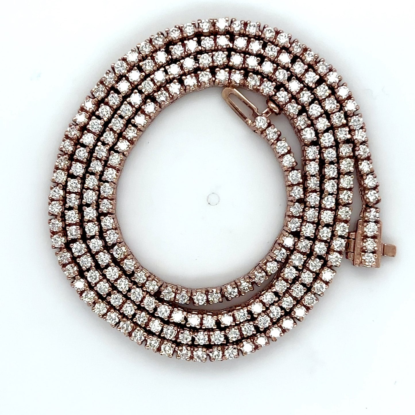 14k Rose Gold Diamond Tennis Chain