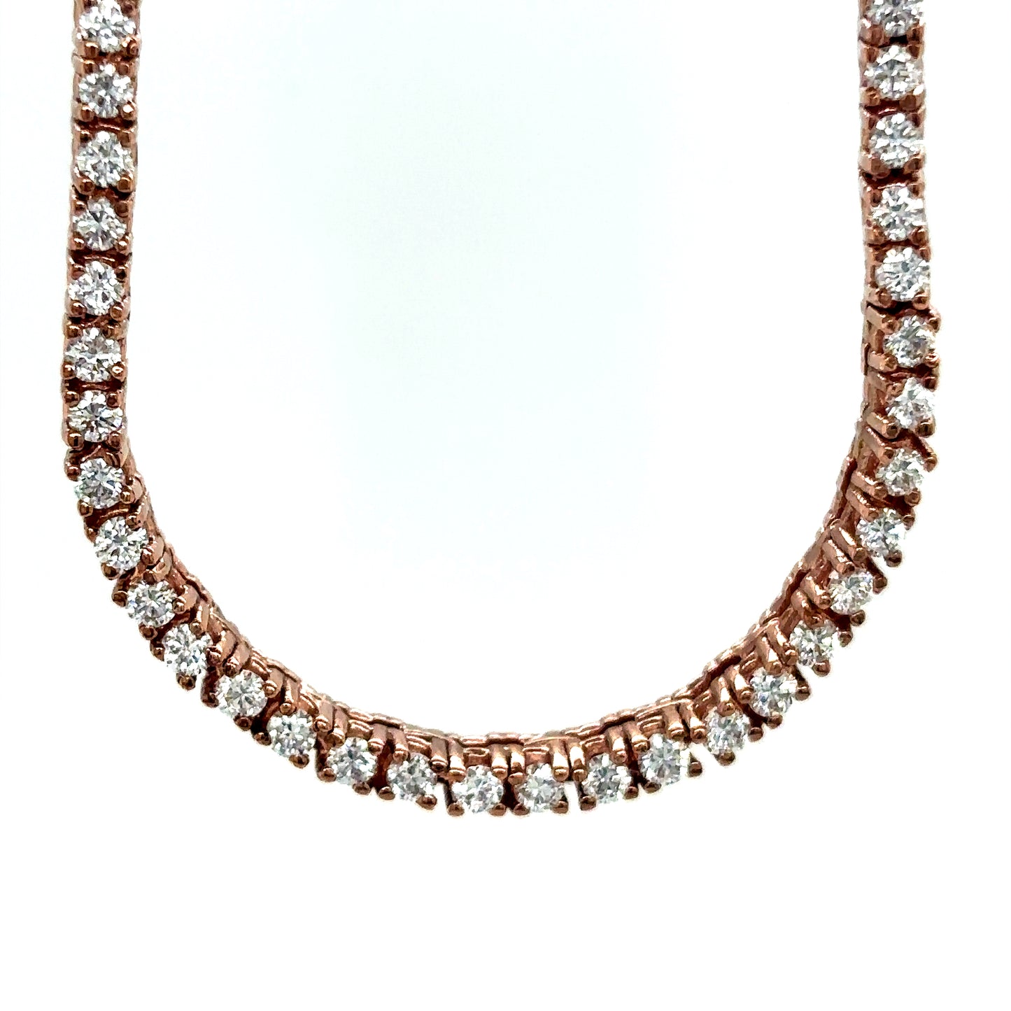 14k Rose Gold Diamond Tennis Chain