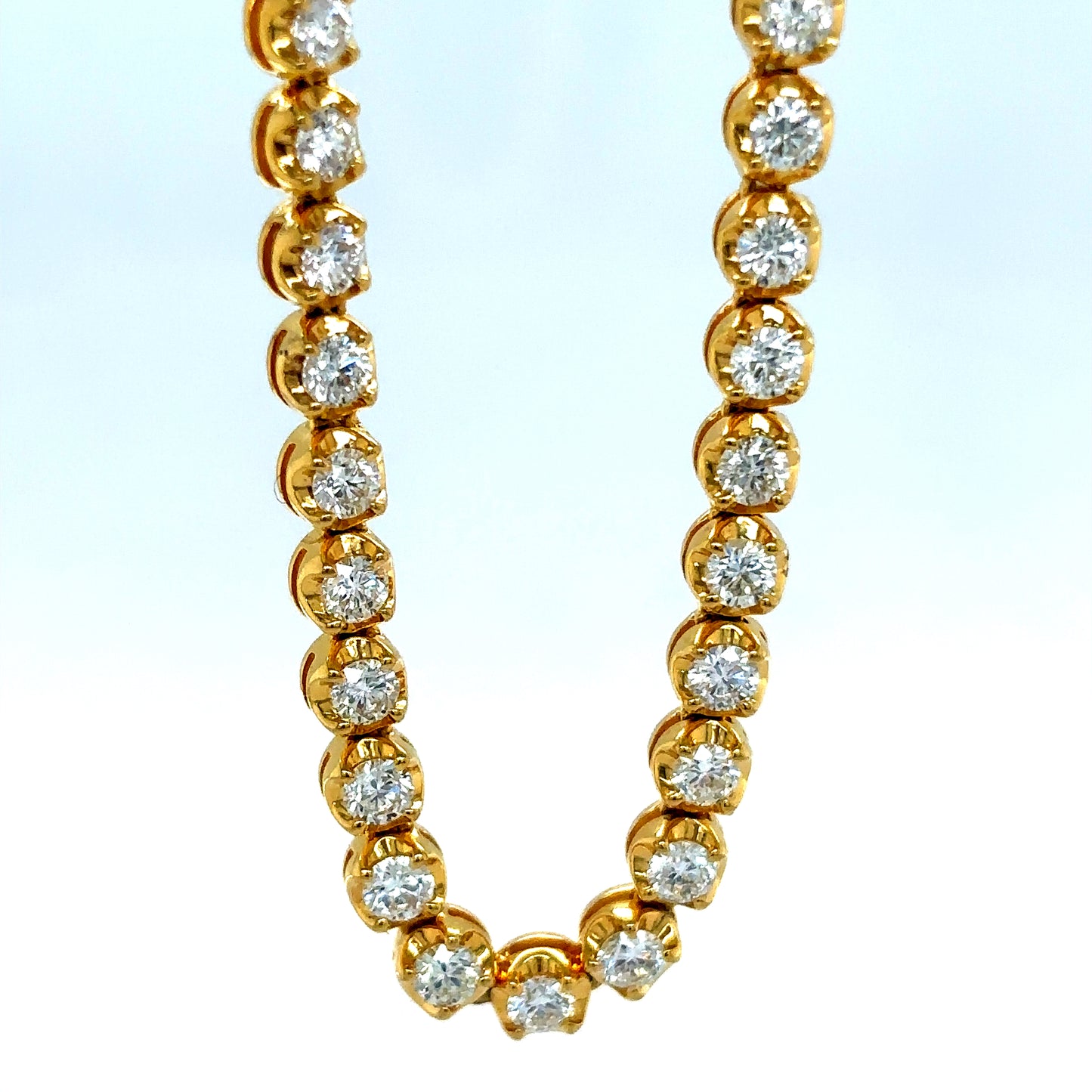 10k Yellow Gold Diamond Buttercup Tennis Chain