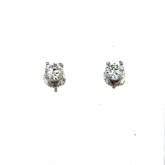 925 S.S. VVS Moissanite Solitaire Earrings