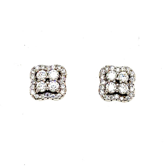 925 S.S. VVS Moissanite Squared Earrings