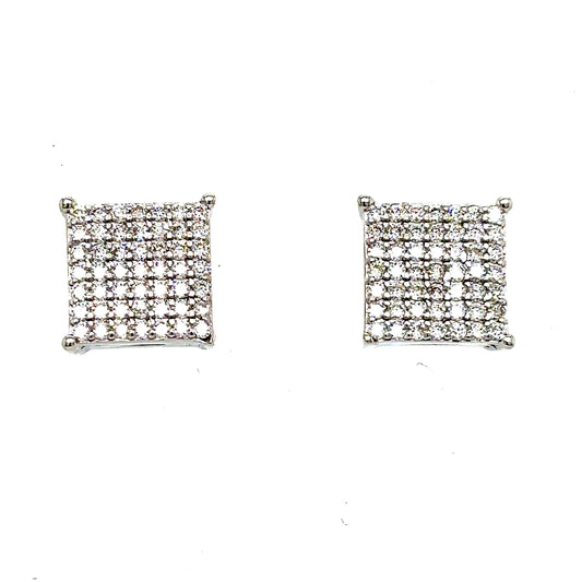 925 S.S. VVS Moissanite Square Earrings