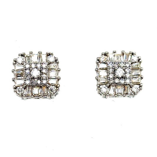 925 S.S. VVS Moissanite Square Earrings
