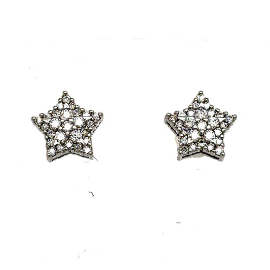 925 S.S. VVS Moissanite Star Earrings