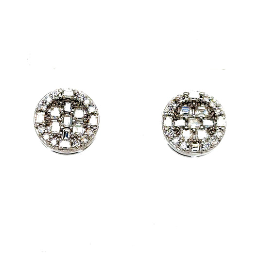 925 S.S. VVS Moissanite Round Earrings