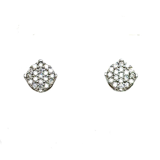 925 S.S. VVS Moissanite Round Earrings