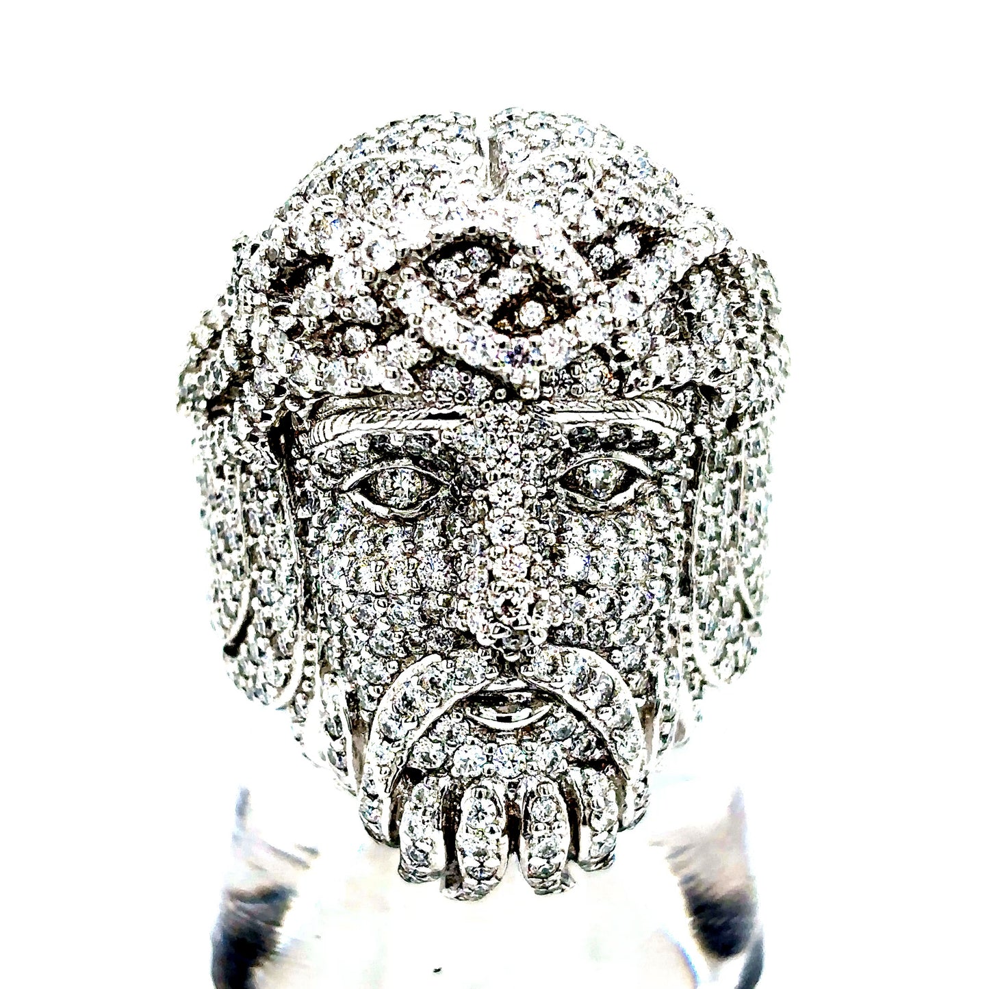 925 S.S. VVS Moissanite 3D Jesus Ring