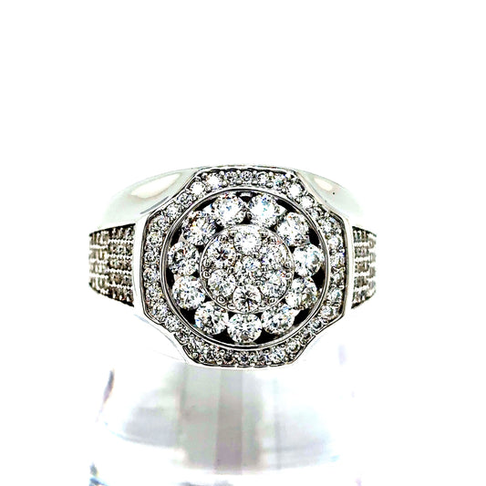925 S.S. VVS Moissanite Round Ring
