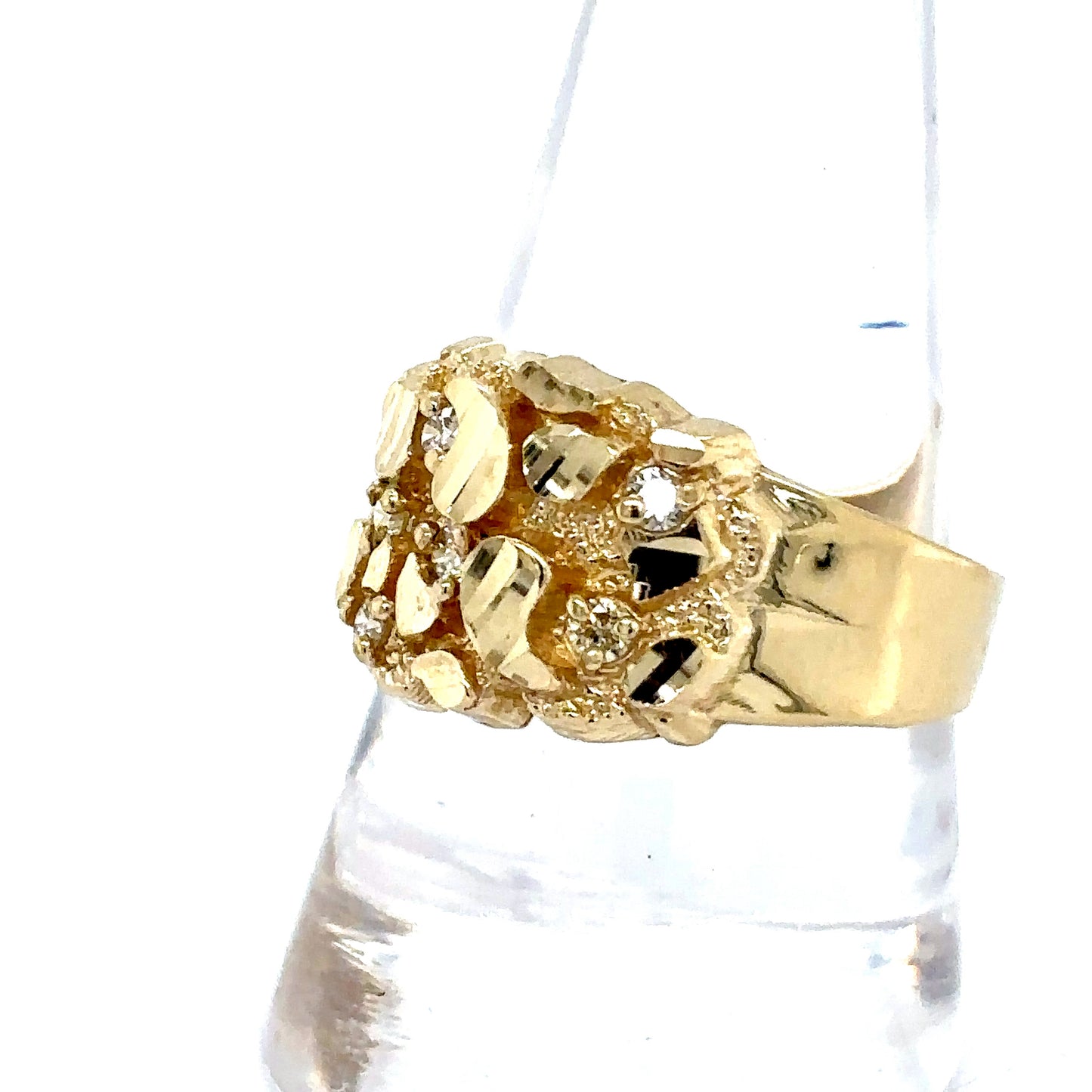 10k Yellow Gold Diamond Nugget Ring