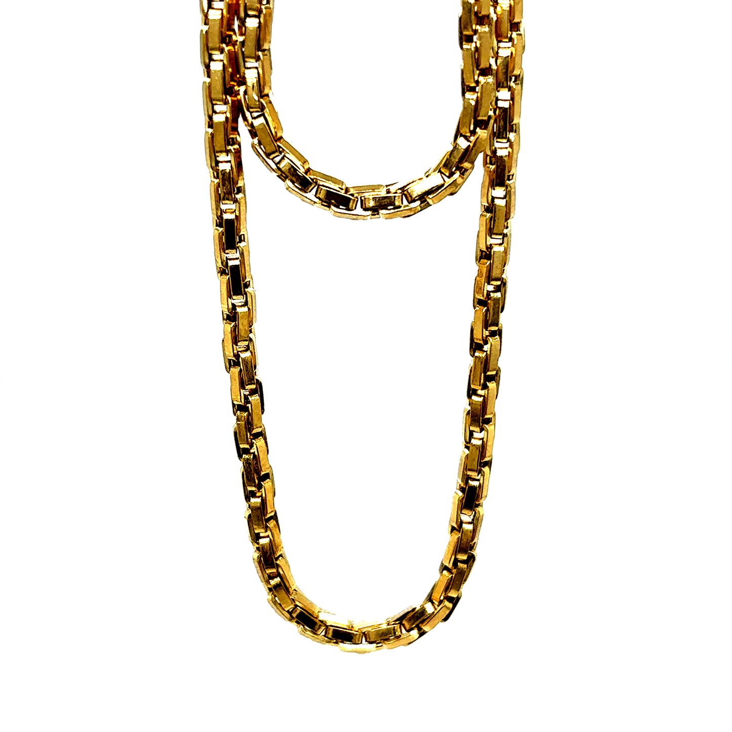 14k Yellow Gold Elongated Box Chain