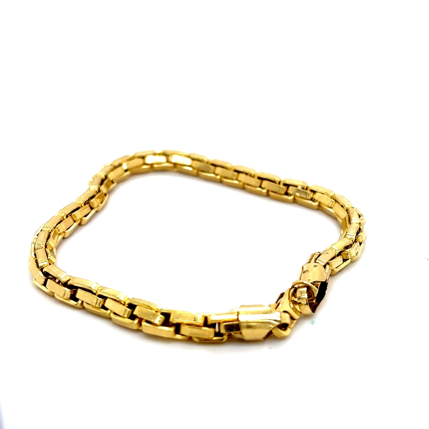 14k Yellow Gold Elongated Box Bracelet