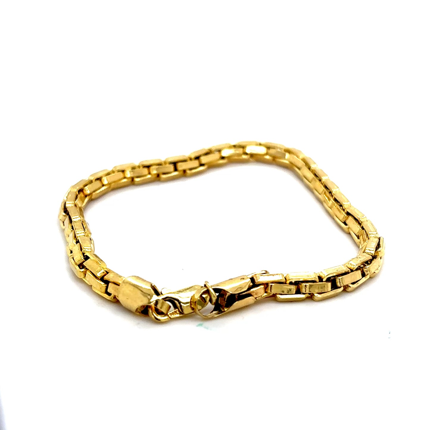 14k Yellow Gold Elongated Box Bracelet