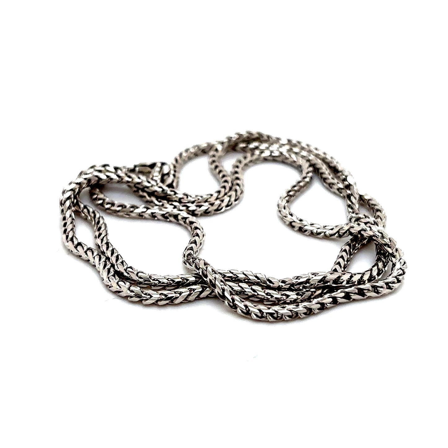 14k White Gold Rounded Franco Chain