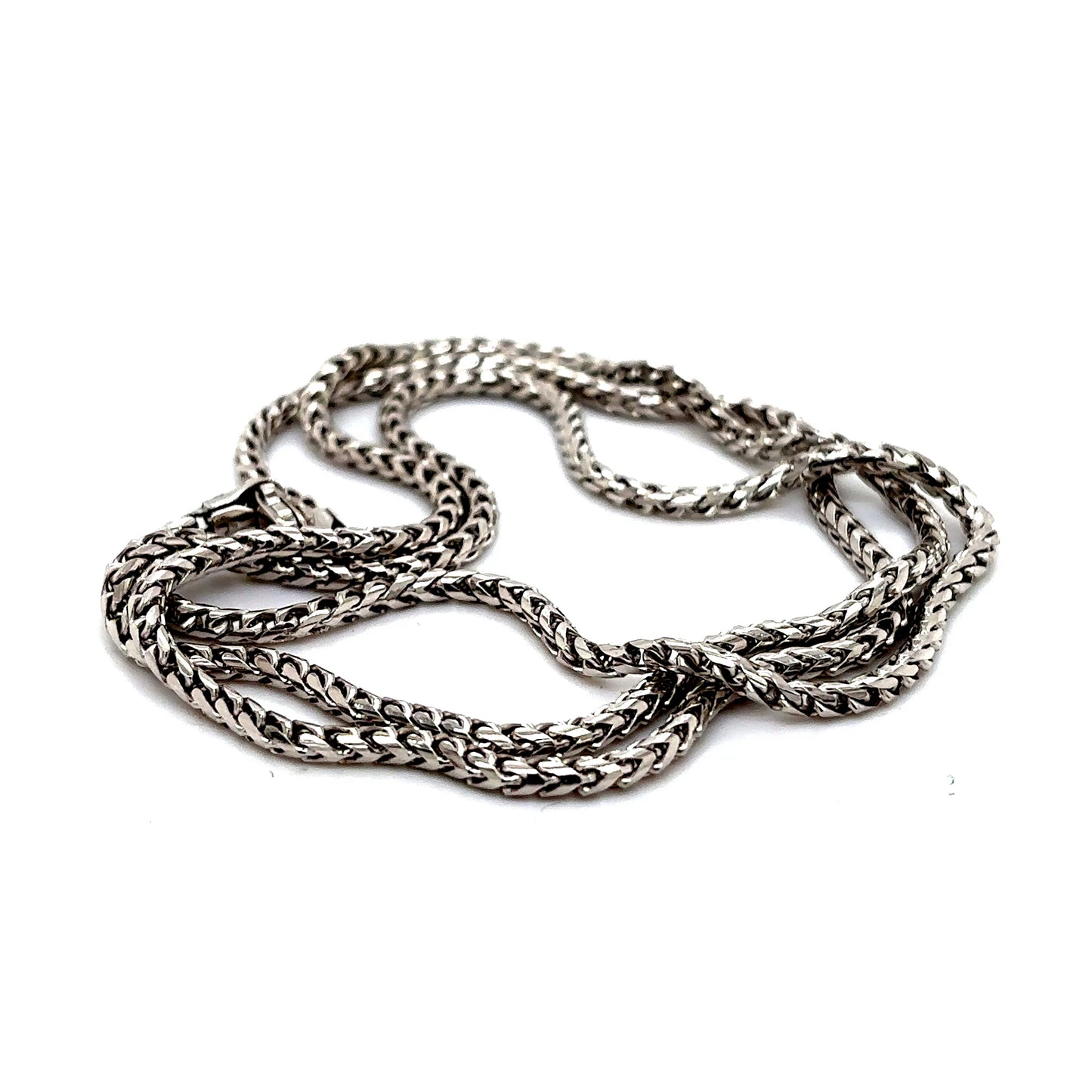 14k White Gold Rounded Franco Chain