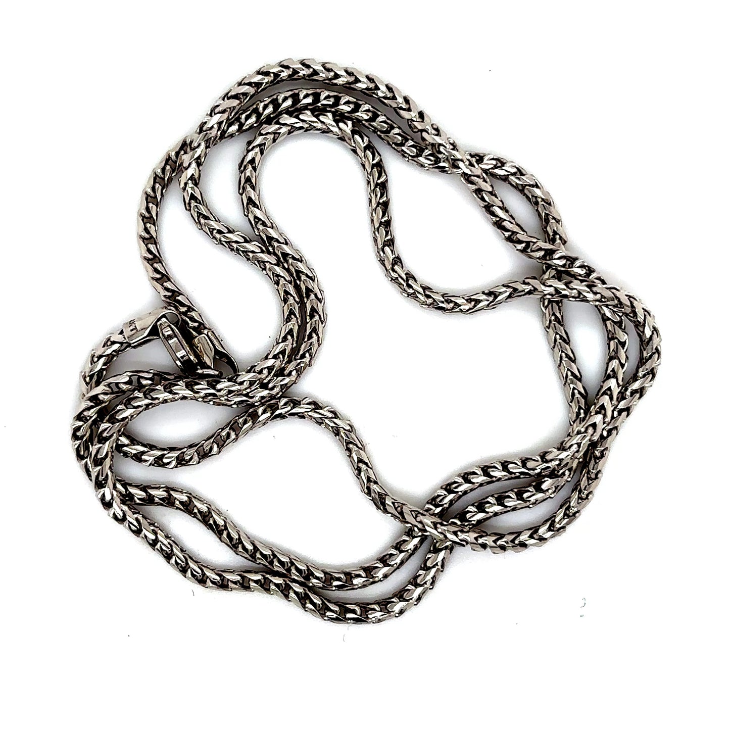 14k White Gold Rounded Franco Chain