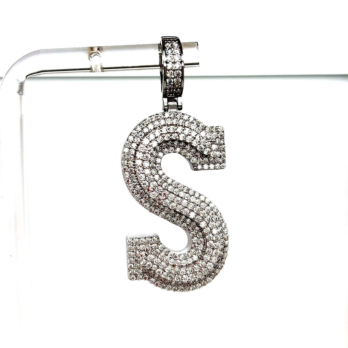 925 Sterling Silver VVS Moissanite Letter Pendant