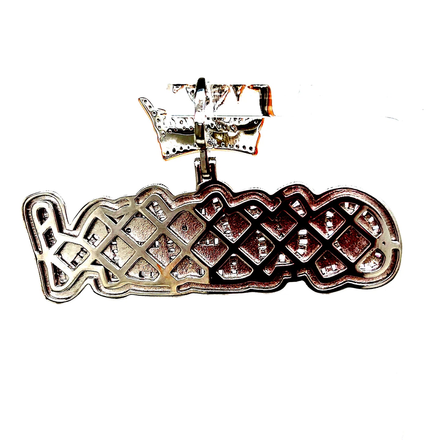 925 S.S. 2-Tone VVS Moissanite Queen Pendant
